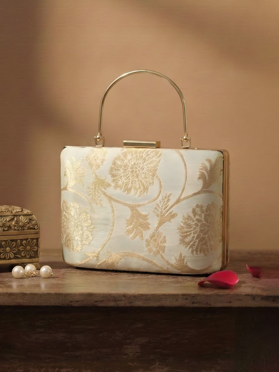 Moti Brocade Clutch with Handle