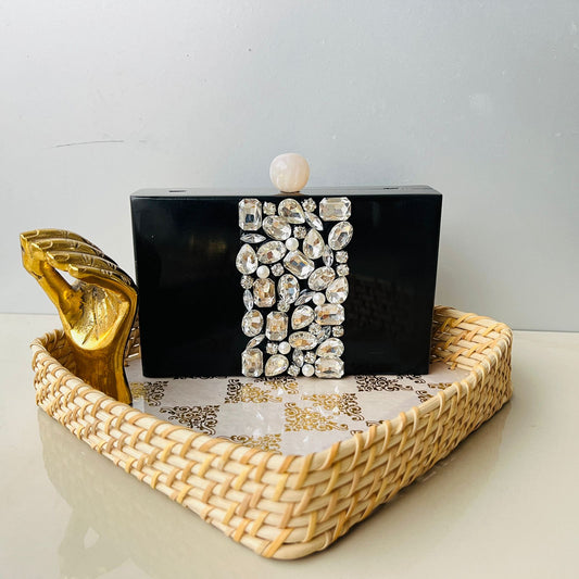 Partially Embellished Resin Clutch