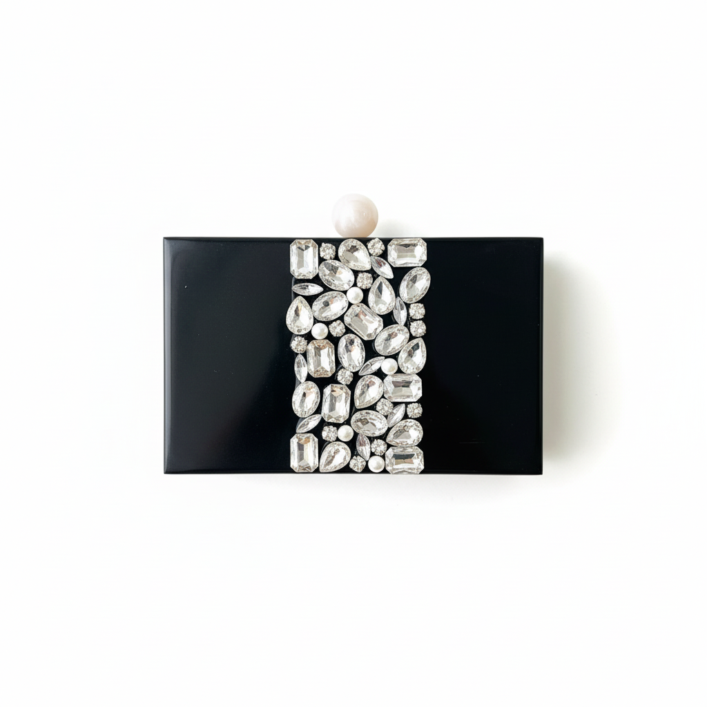 Partially Embellished Resin Clutch