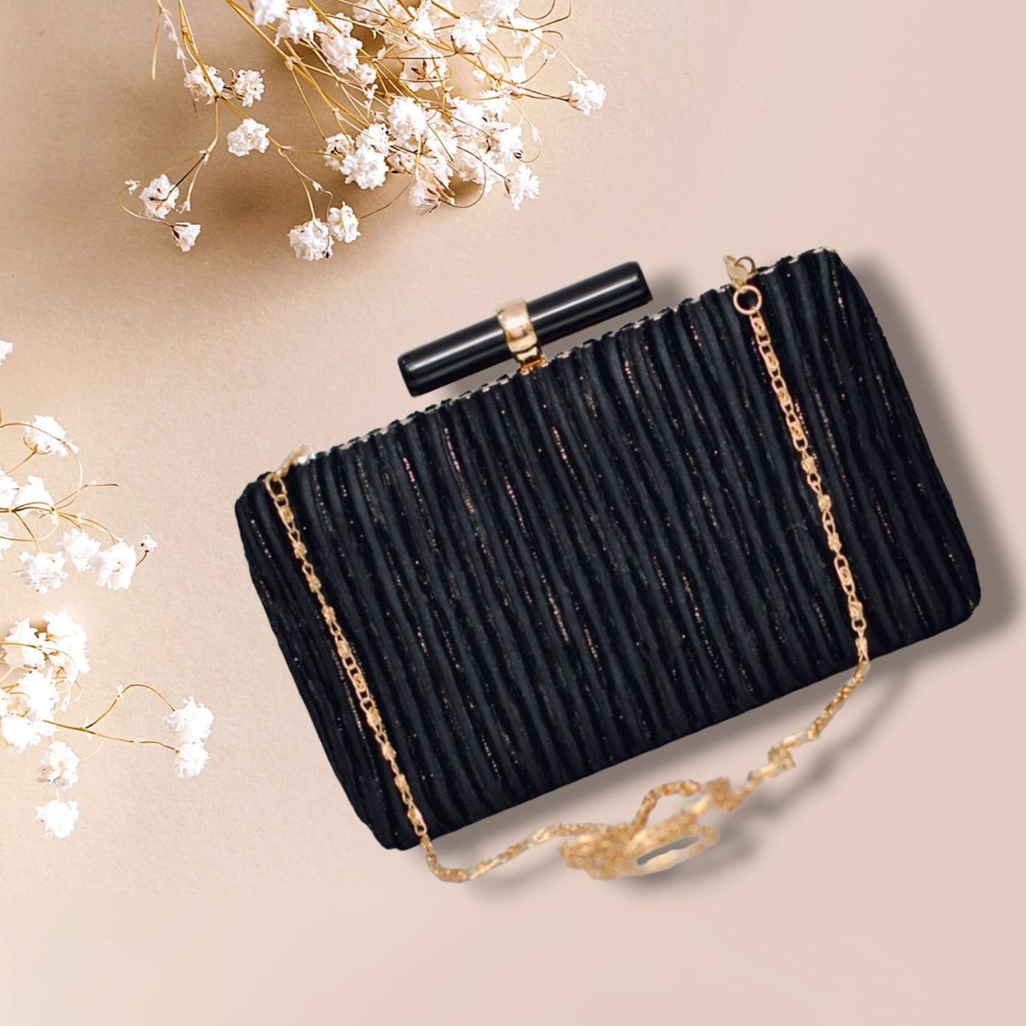 Black Velvet Clutch Bag