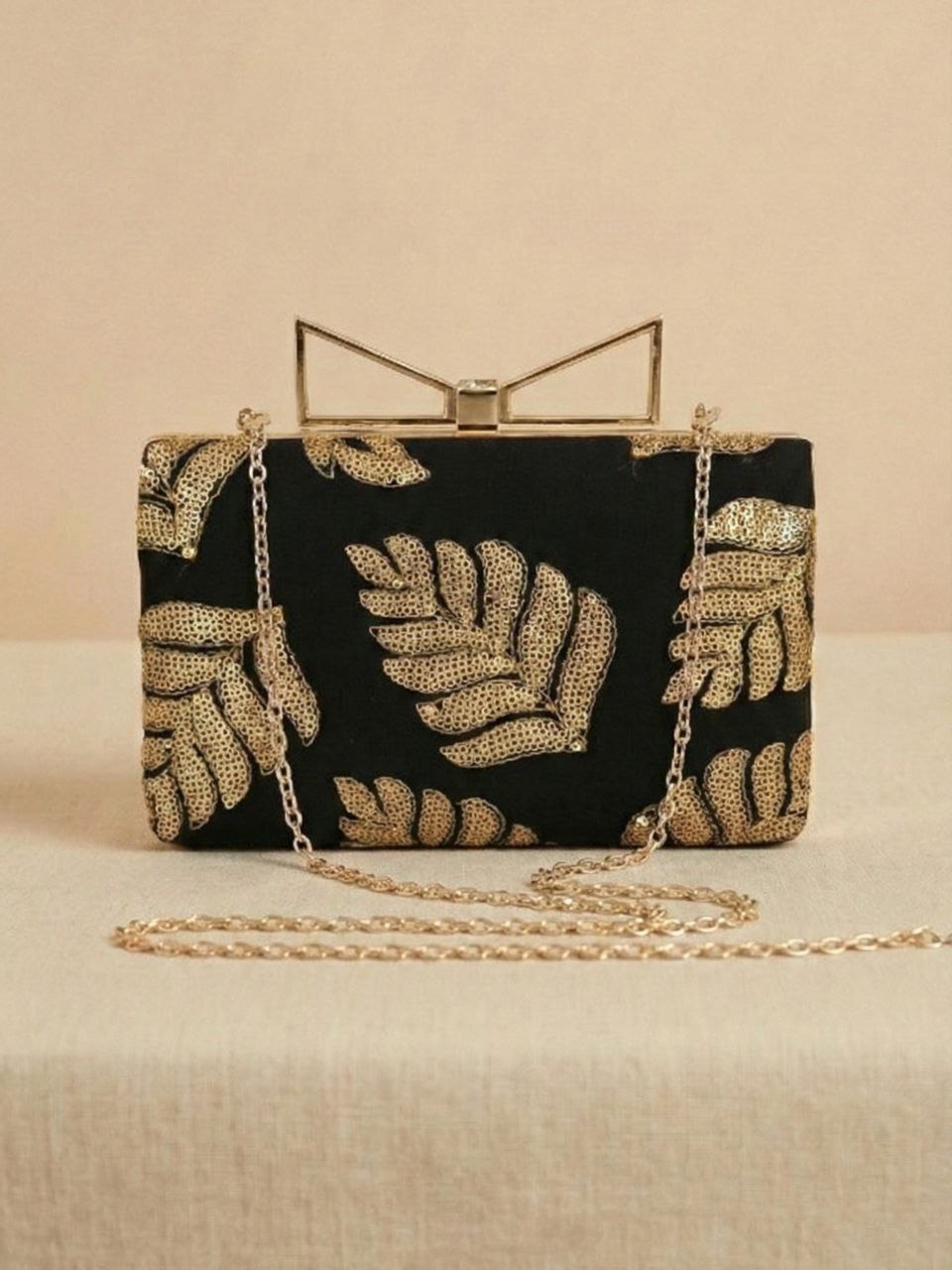Black Embriodery Clutch