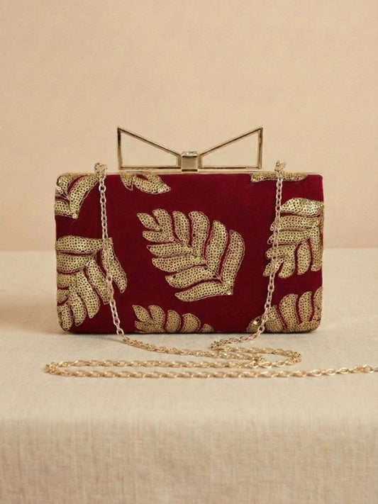 Red Embriodery Clutch