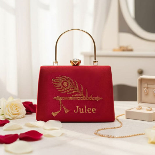 Red Suede Velvet D4 with Handle