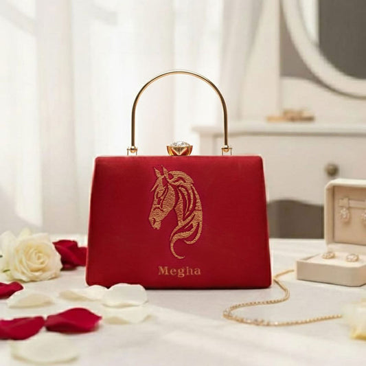 Red Suede Velvet D5 with Handle