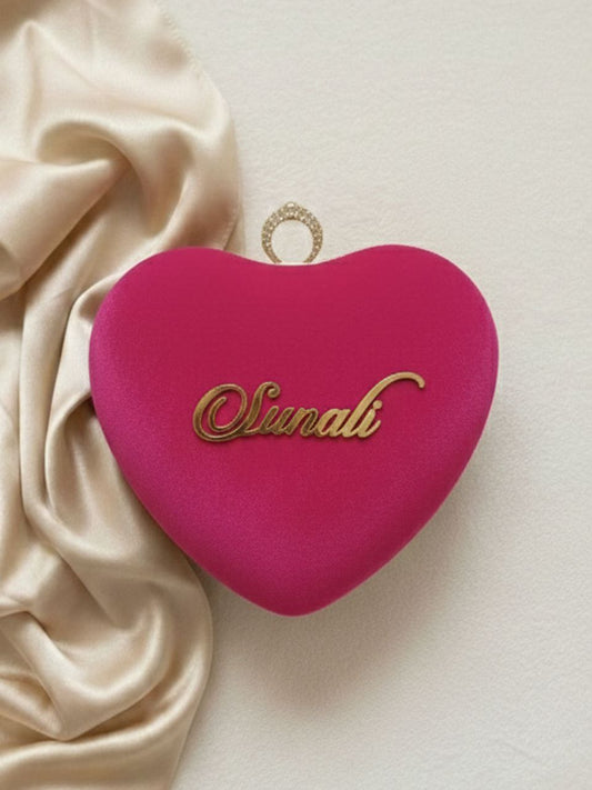 Pink Heart Shape Clutch