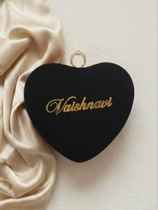 Black Heart Shape Clutch