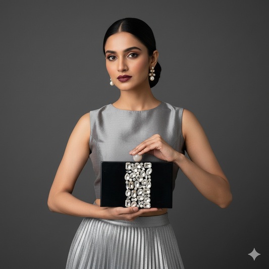 Partially Embellished Resin Clutch