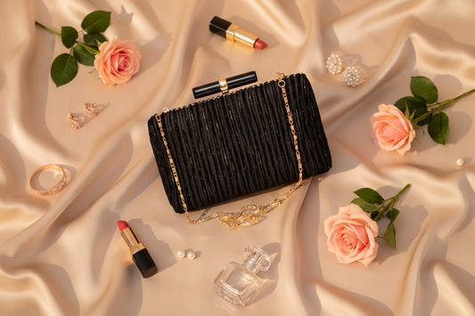 Black Velvet Clutch Bag